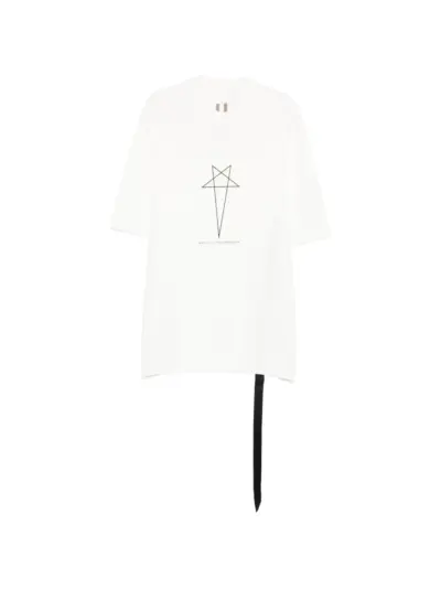 Rick Owens DRKSHDW star-graphic ribbon T-shirt - White