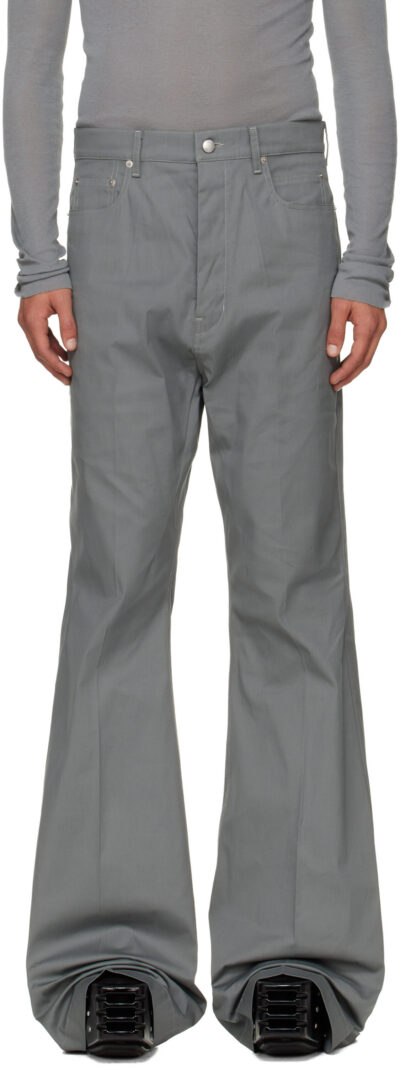 Rick Owens Gray Concordians Bolan Bootcut Trousers