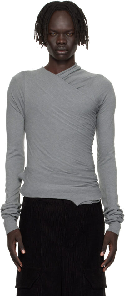 Rick Owens Gray Concordians Hollywood Banana LS T-shirt