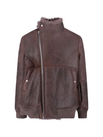 Rick Owens Lamb Leather And Shearling Jacket