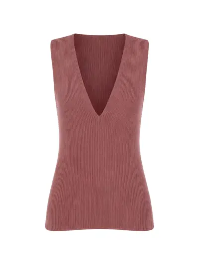 Rick Owens V-neck ribbed tank - Pink
