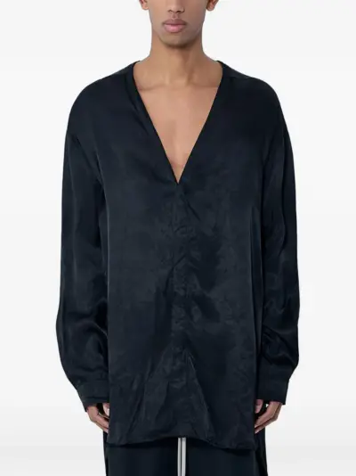 Rick Owens V-neck shirt - Black