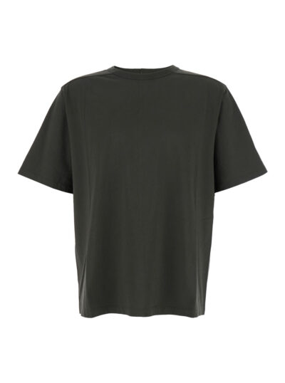 Rick Owens brad Green Crewneck T-shirt With Rear Stitching In Cotton Man