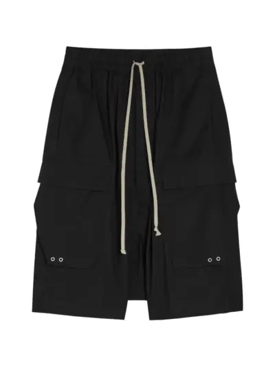 Rick Owens drawstring cargo shorts - Black