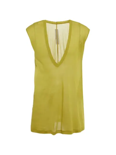 Rick Owens green V-neck sleeveless T-shirt