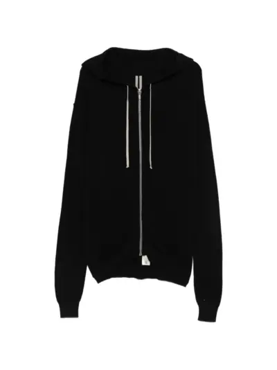 Rick Owens hooded zip-up cardigan - Black