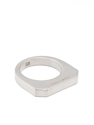 Rick Owens logo-detail ring - Silver
