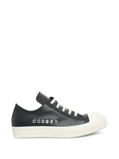 Rick Owens low eyelet leather sneakers - Black