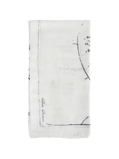 Rick Owens printed scarf - White