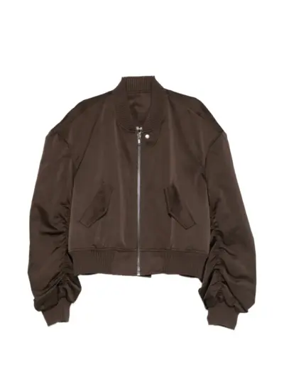 Rick Owens ruched flight bomber jacket - Brown