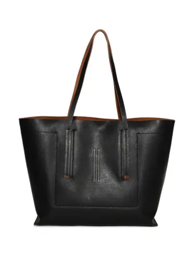 Rick Owens stitch-detailing leather tote bag - Black