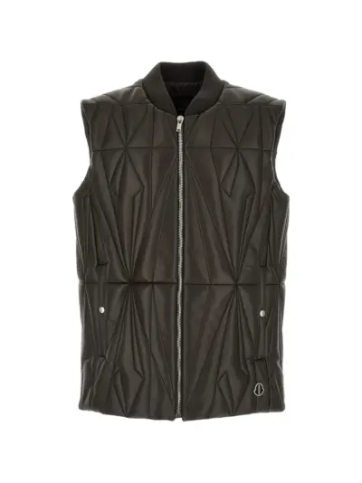 Rick Owens x Moncler quilted leather vest - Black