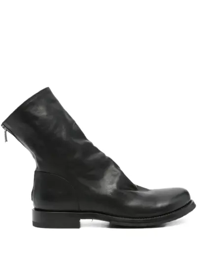 Shoto side-zip leather boots - Black