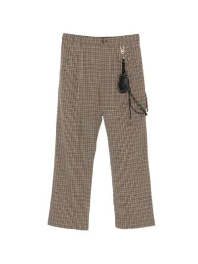 Song For The Mute checked-pattern trousers - Neutrals