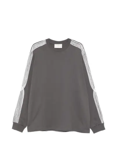 Song For The Mute stripe sleeve sweater - Grey