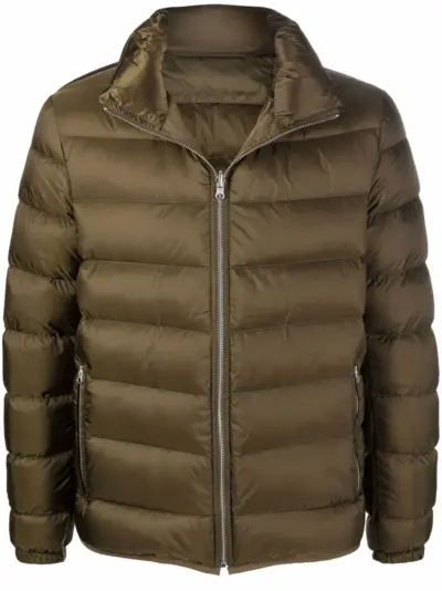 Ten C zip-up tonal puffer jacket - Green