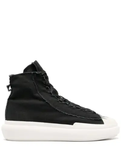 Y-3 Nizza distressed high-top sneakers - Black