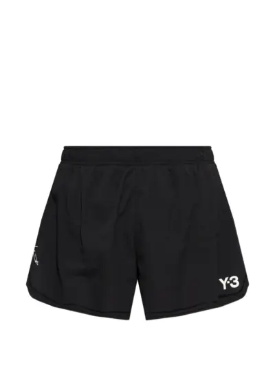 Y-3 logo-detail running shorts - Black