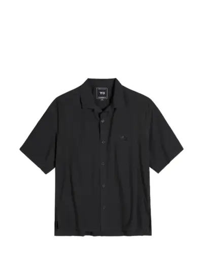 Y-3 perforated-detail short-sleeve shirt - Black