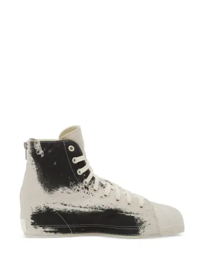Y-3 splash print high top sneakers - Neutrals