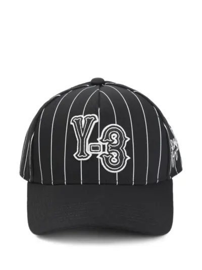 Y-3 striped logo-detail baseball cap - Black