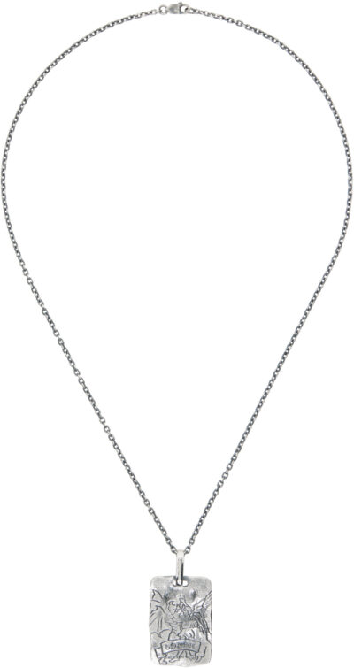 YOHJI YAMAMOTO Devil & Angel Plate Pendant Necklace