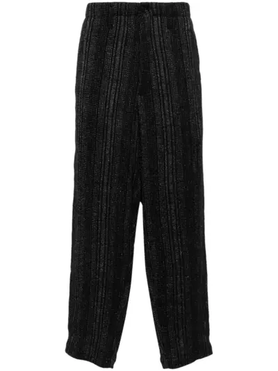 Yohji Yamamoto Z-stripe wide-leg trousers - Black