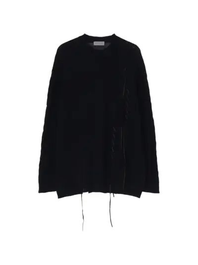 Yohji Yamamoto distressed crew-neck sweater - Black