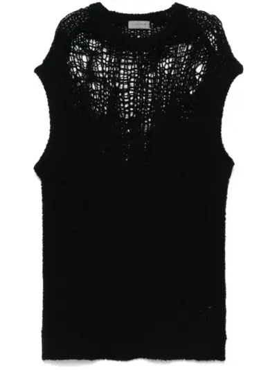 Yohji Yamamoto open-knit vest - Black