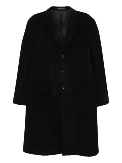 Yohji Yamamoto wool gabardine coat - Black