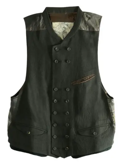 Ziggy Chen wool double-breasted waistcoat - Grey