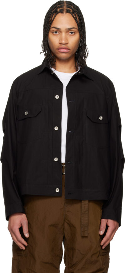 sacai Black Cotton Typewriter Jacket