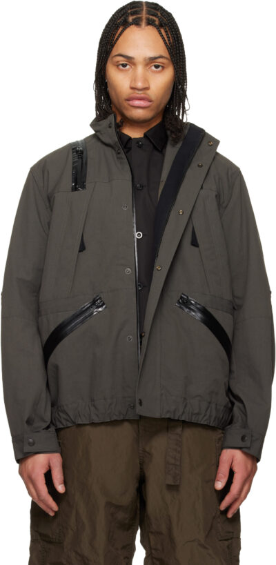 sacai Khaki Weathercloth Blouson Jacket
