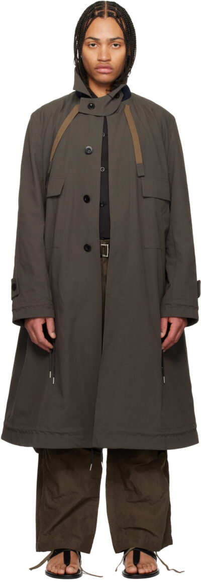 sacai Khaki Weathercloth Coat