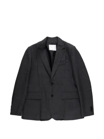 sacai checked blazer - Grey