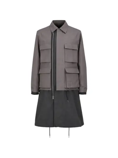 sacai double-layer pocket coat - Neutrals