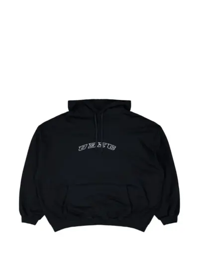 032c long-sleeve hoodie - Black