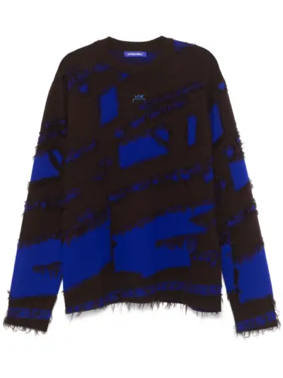 A-COLD-WALL* frontage-knit crew neck sweater - Blue