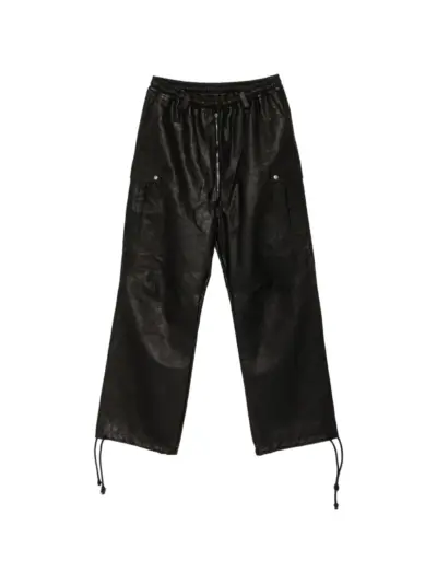 A Diciannoveventitre Daves leather trousers - Black