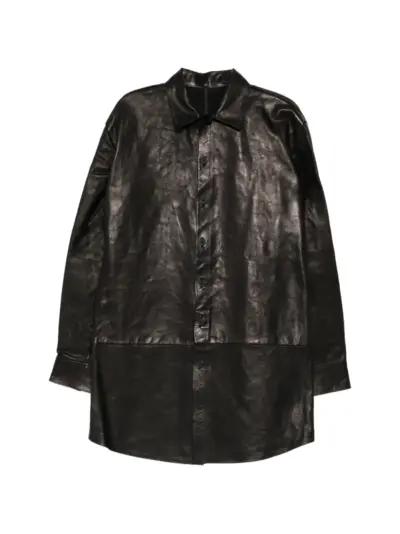 A Diciannoveventitre Jane leather coat - Black