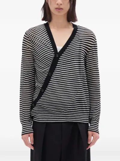 Ann Demeulemeester Abram striped button cardigan - Black