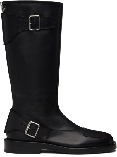 Ann Demeulemeester Black Balo High Biker Boots