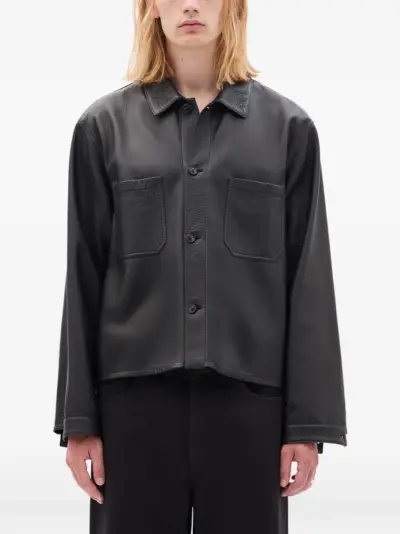Ann Demeulemeester Juel boxy-fit leather shirt - Black
