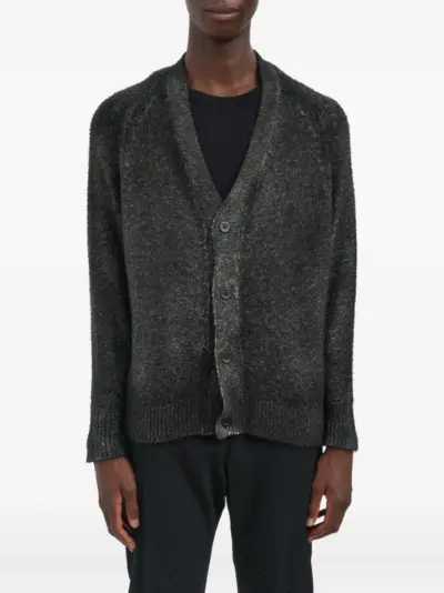 Avant Toi V-neck long-sleeve cardigan - Black