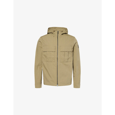 Belstaff Mens Belstaff Hooded Logo-Patch Cotton-Blend Jacket