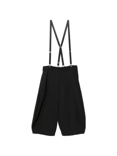 Black Comme Des Garçons drop-crotch suspenders trousers