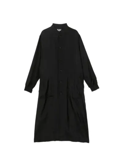 Black Comme Des Garçons logo-print see-through coat