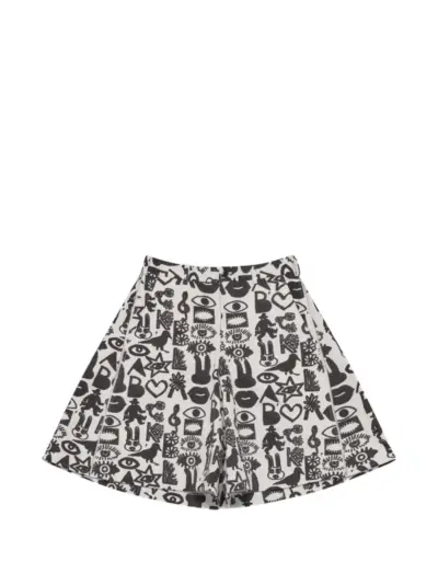 Black Comme Des Garçons printed shorts - White