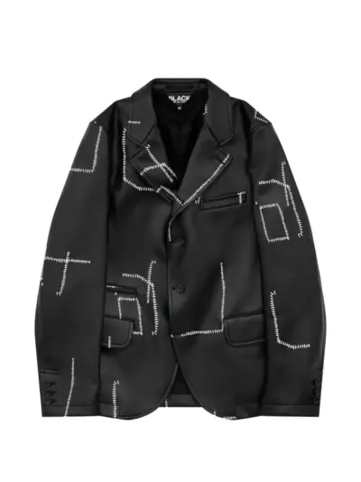 Black Comme Des Garçons stitching-detail jacket