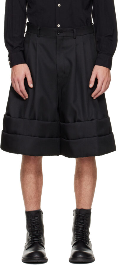 Comme des Garçons Homme Plus Black Polyester Kersey Shorts